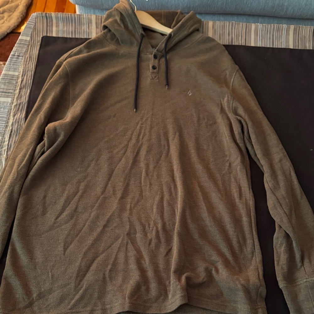 Volcom Dark Olive/Brown Hooded Sweatshirt